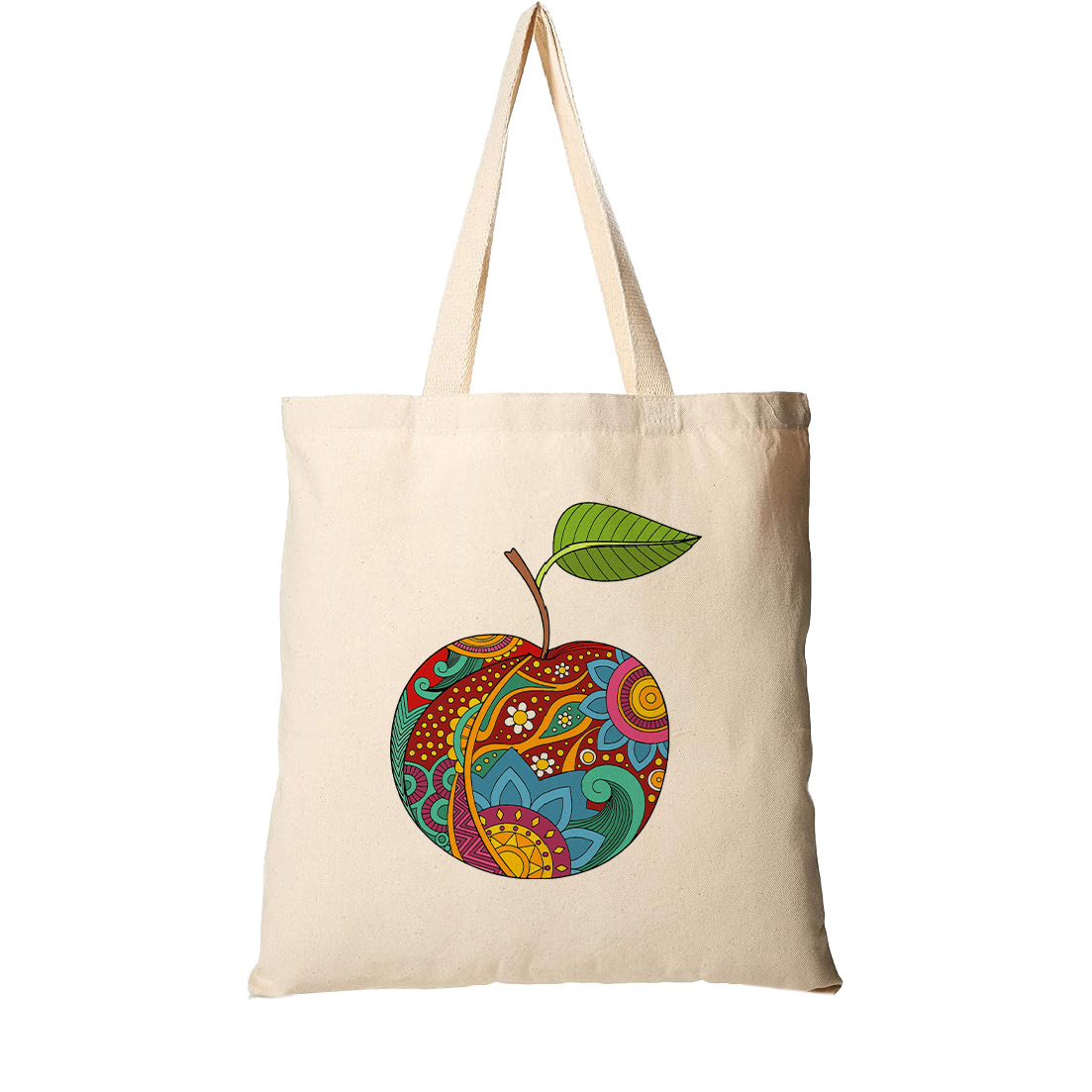 Colorful Apple Print Tote Bag