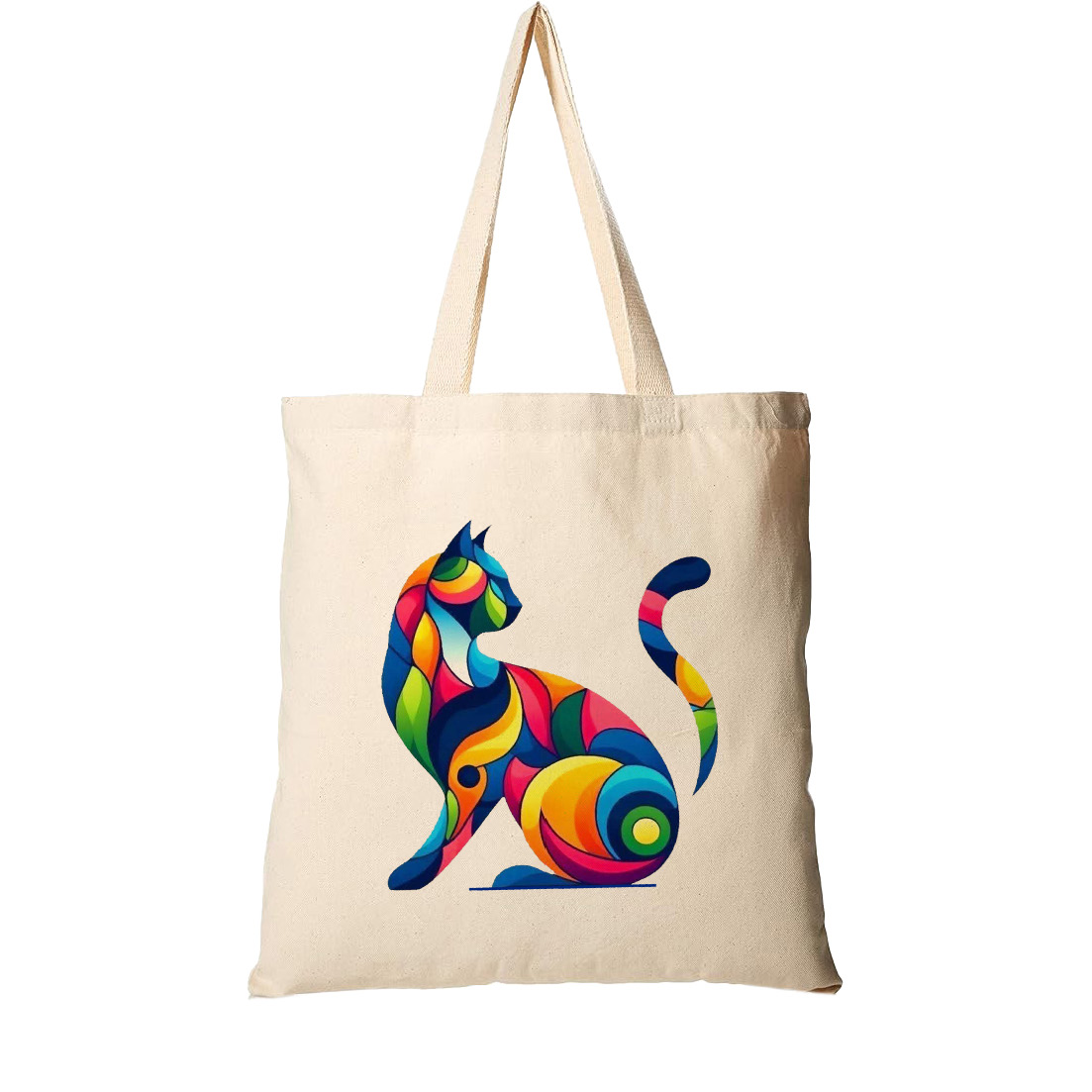 Colorful Cat Canvas Tote Bag
