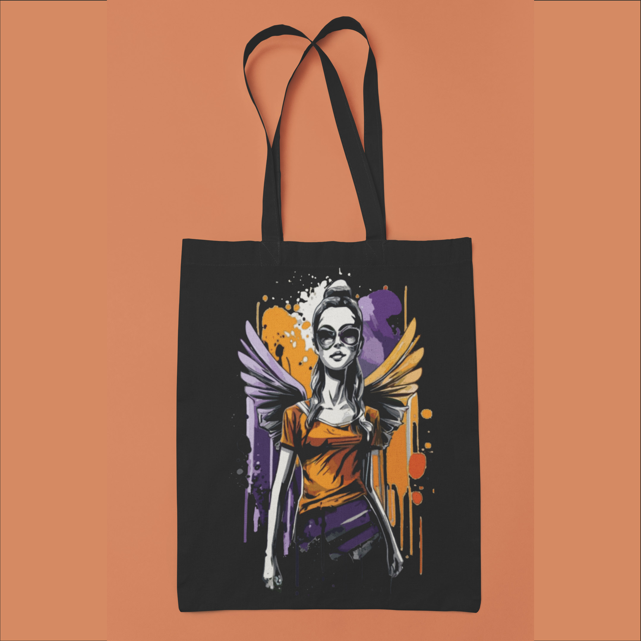 Graphic Angel Art Tote Bag