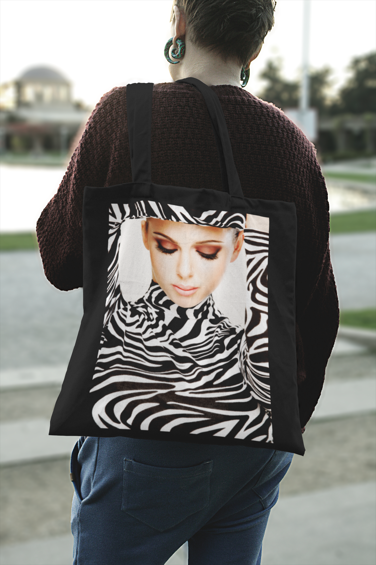 Zebra Print Tote Bag