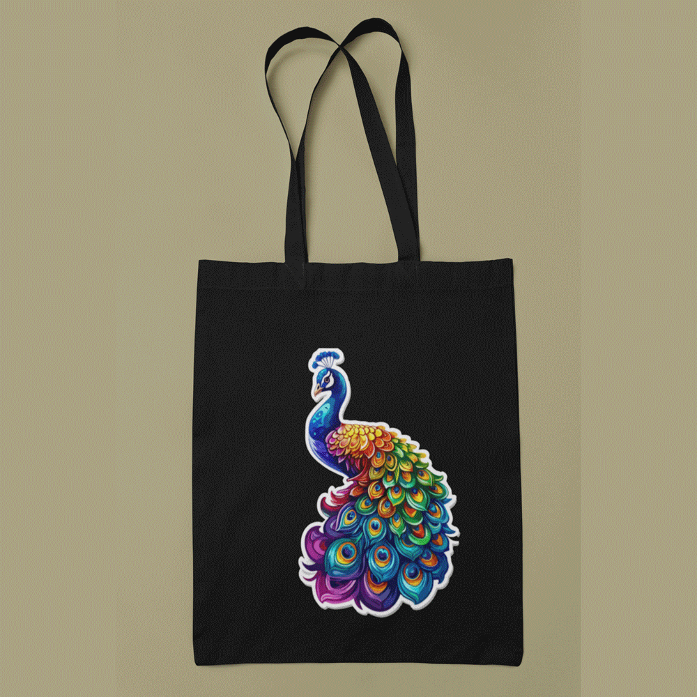 Peacock Print Tote Bag