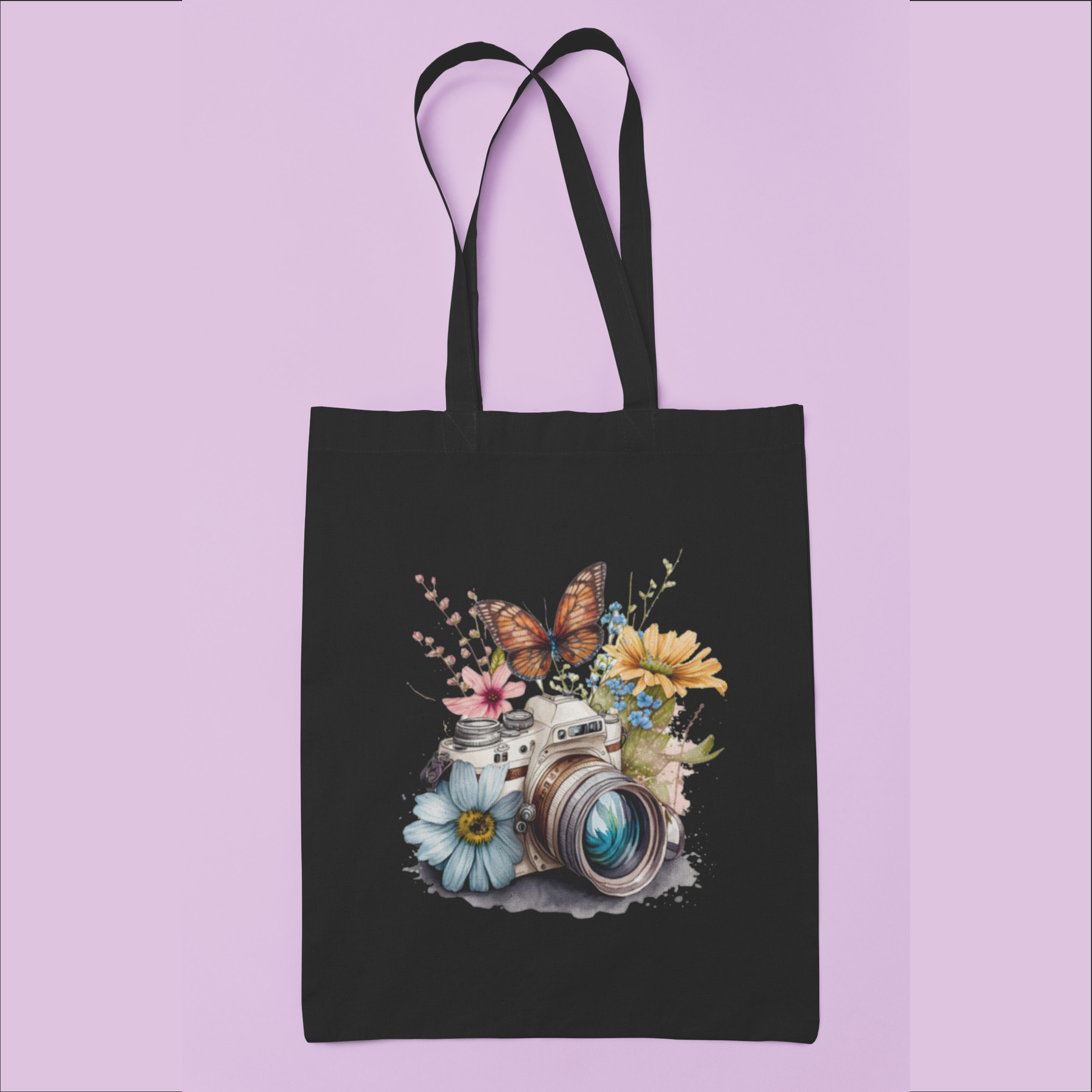 Floral Camera Tote Bag