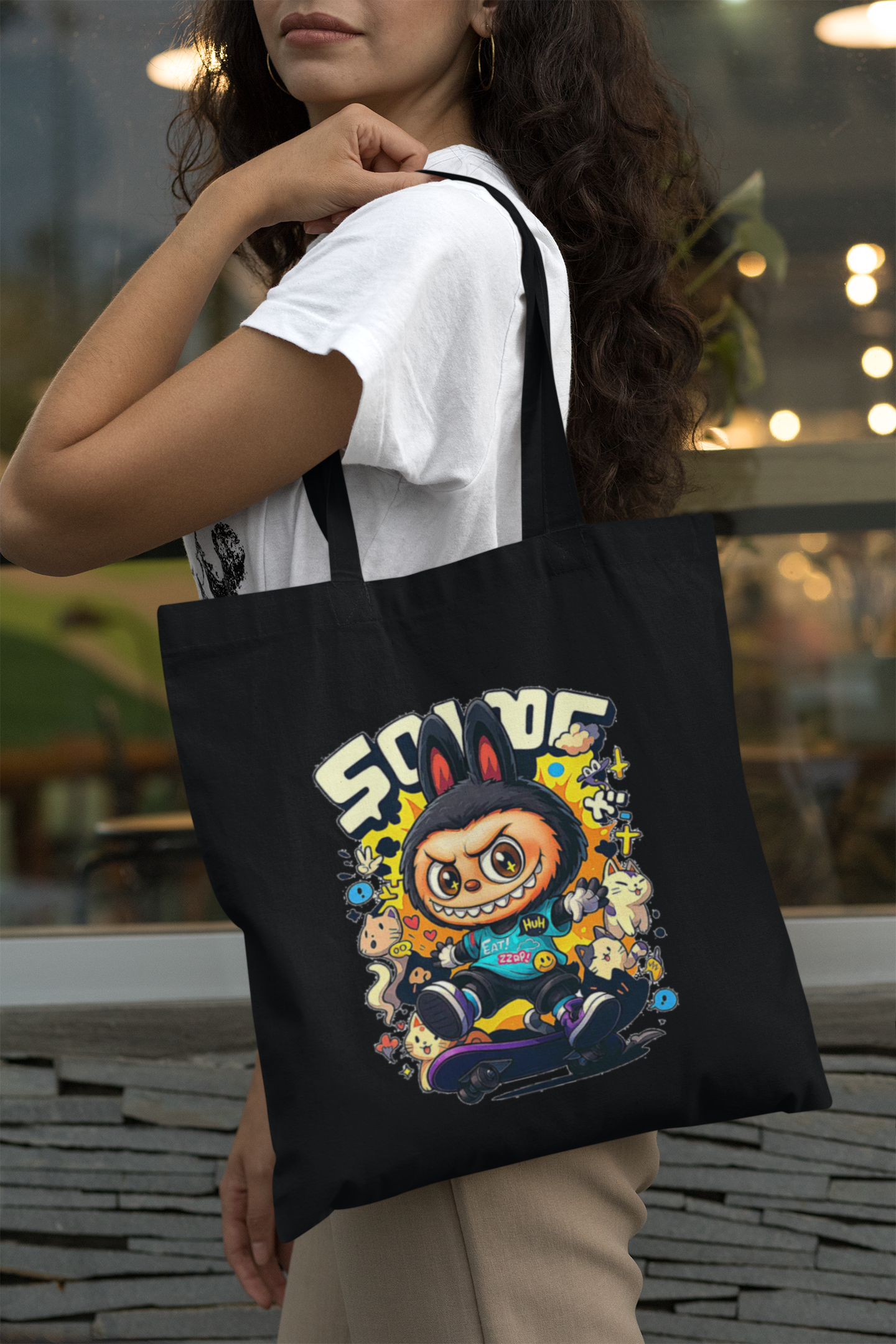 Cute Cartoon Character Tote Bag