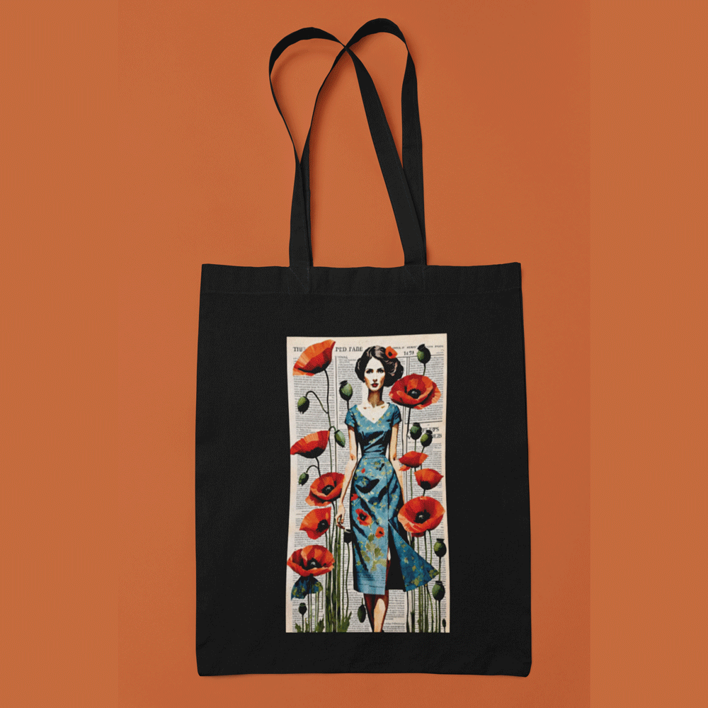 Art Print Black Tote Bag