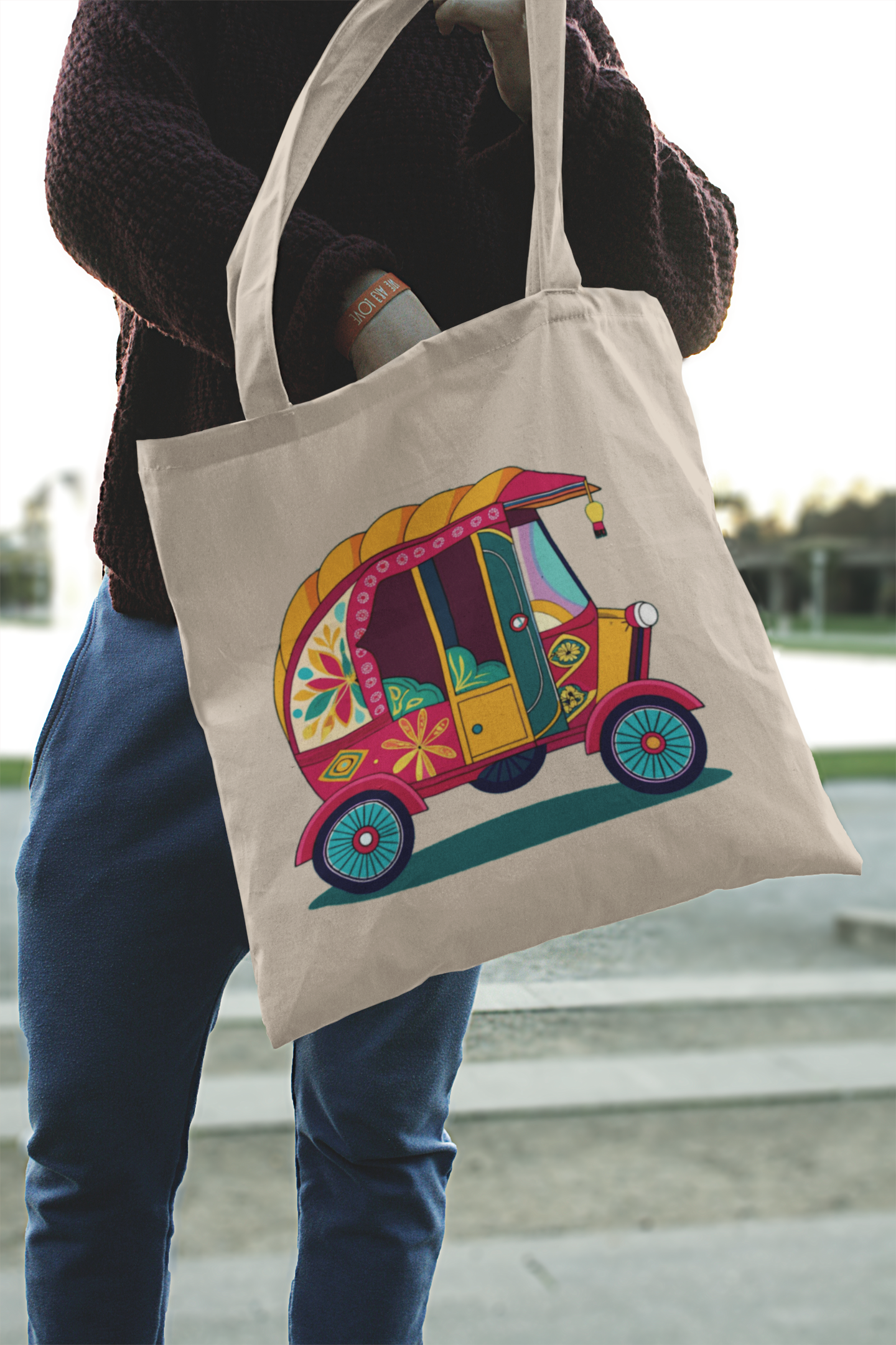 Printed Canvas Tote Bag