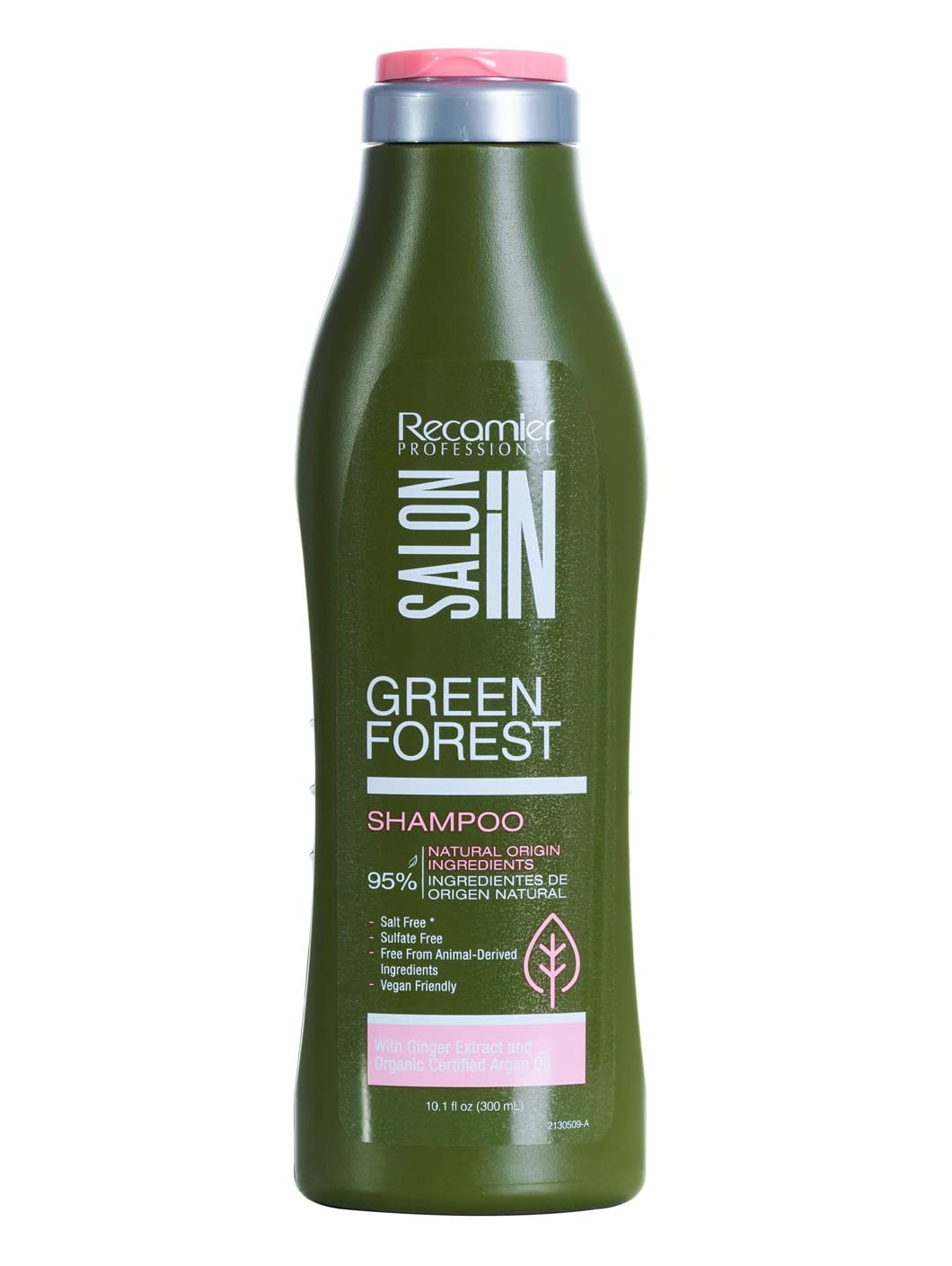 Salon In Recamier Green Forest Moisturizing Natural Hair Shampoo with Argan & Jojoba Oil for Dry & Damaged Hair, Sulfate-Free 10.1 OZ