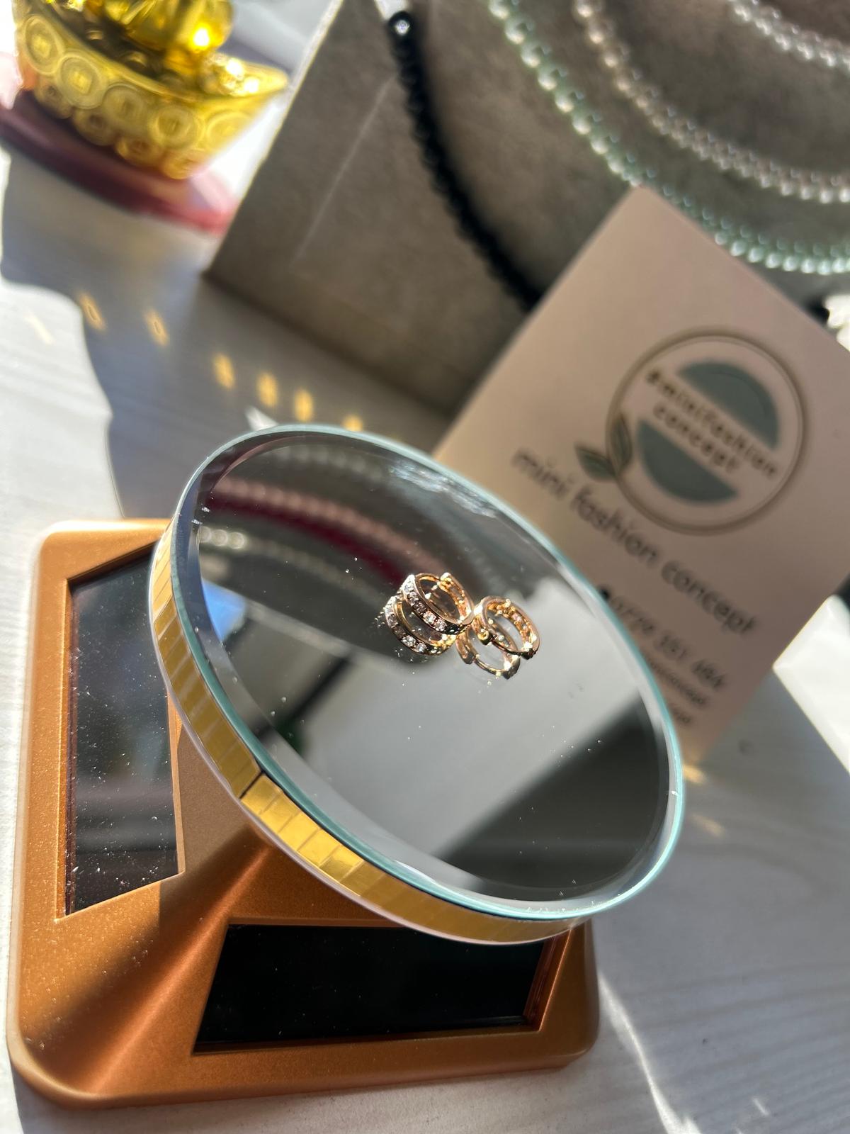 Cercei din inox cu zirconiu