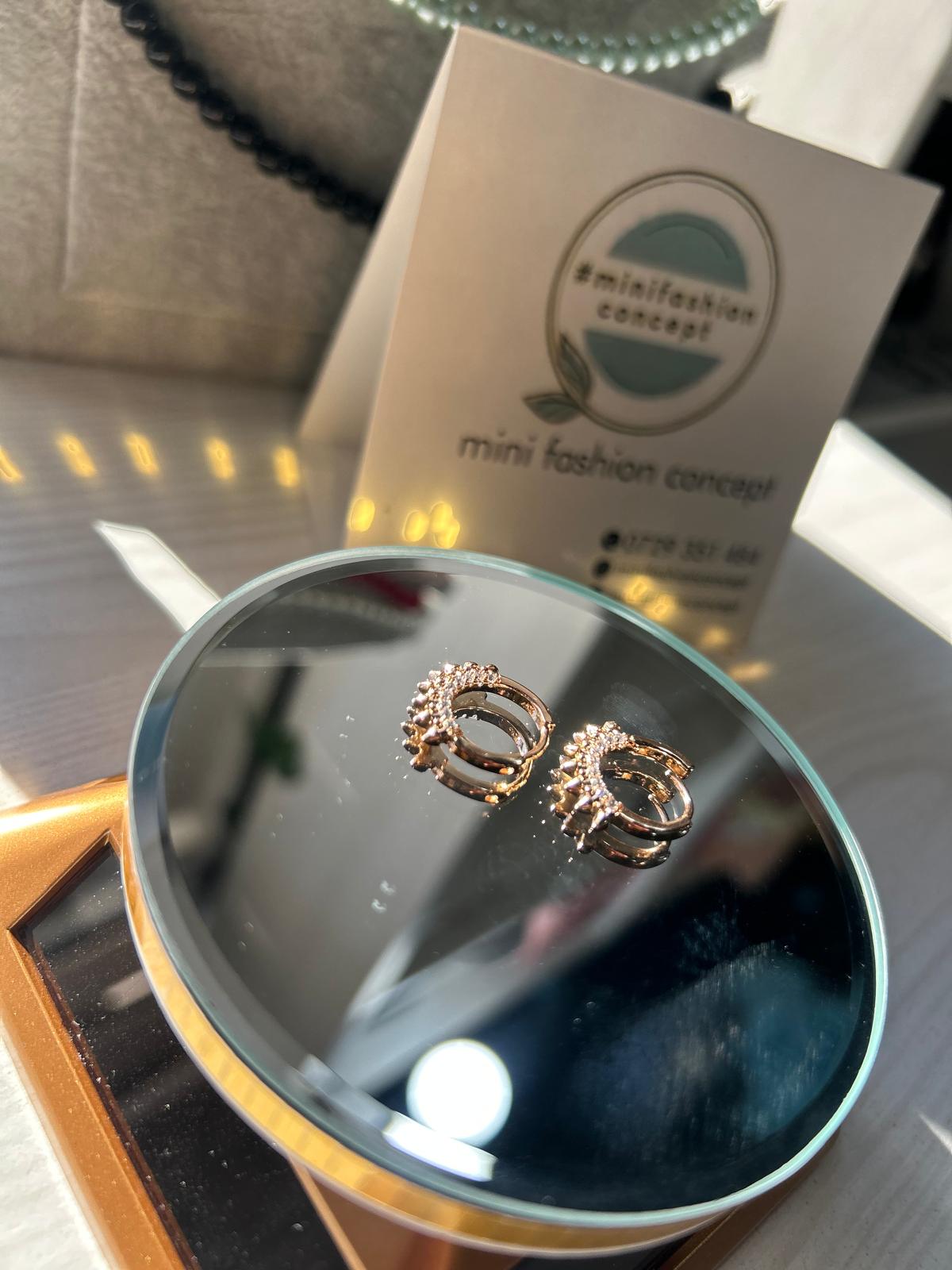 Cercei din inox cu zirconiu