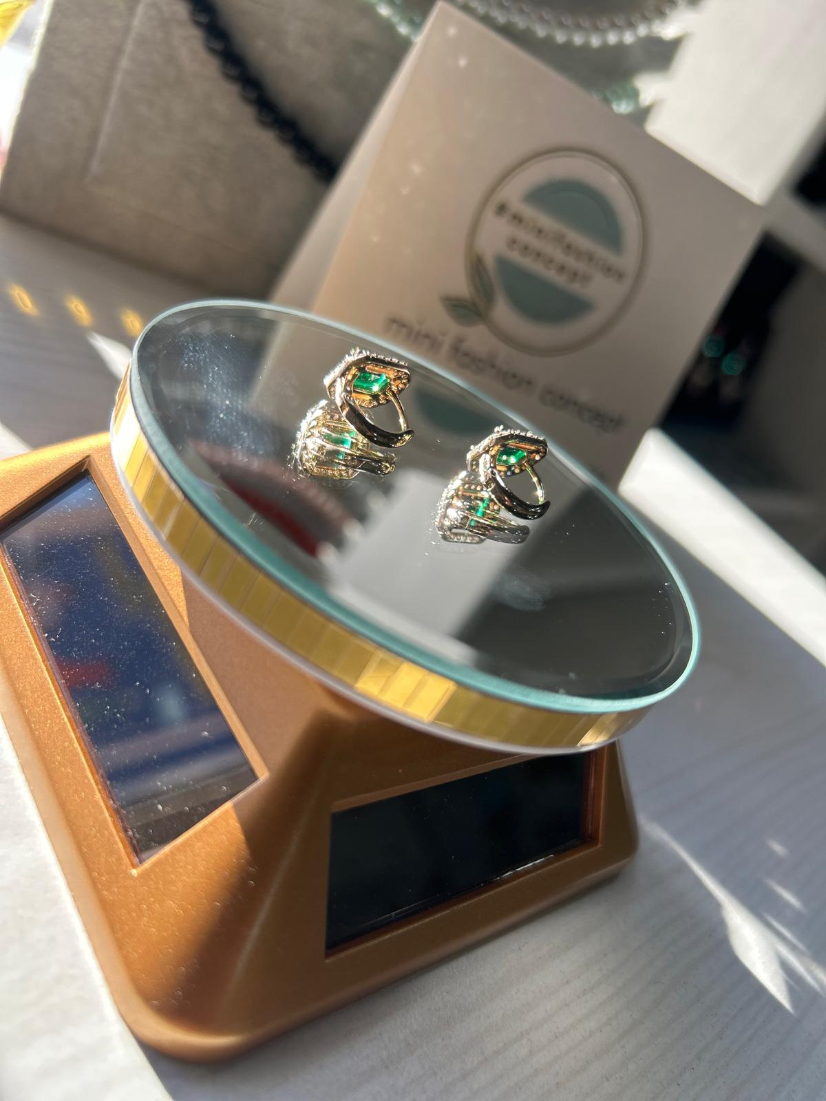 Cercei din inox cu zirconiu