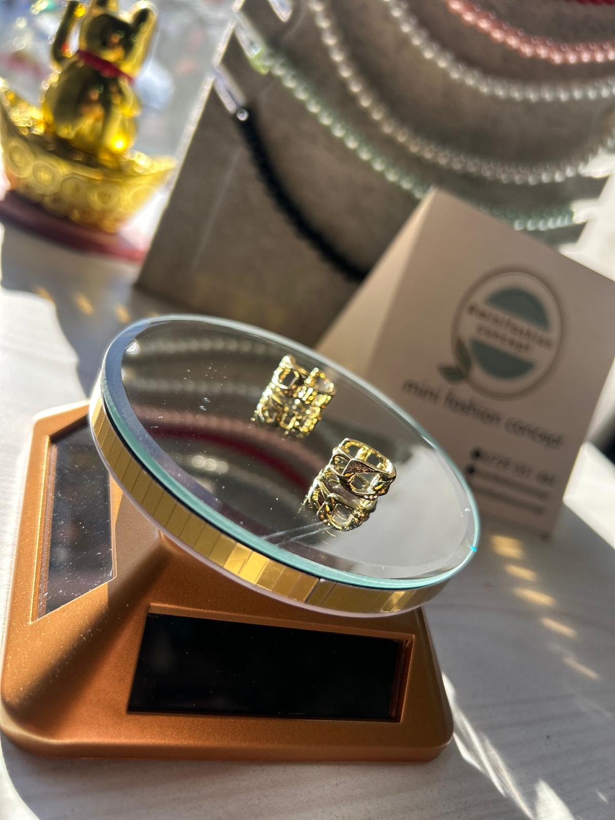 Cercei din inox cu zirconiu