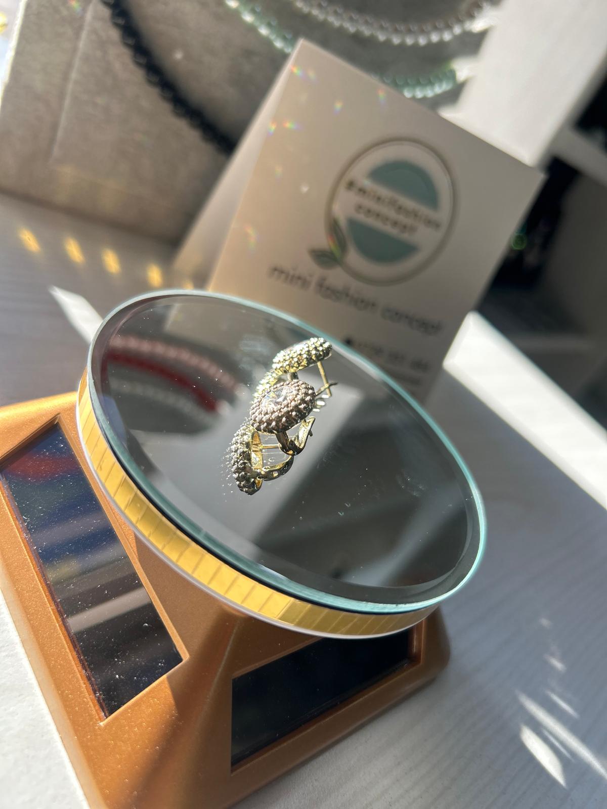 Cercei din inox cu zirconiu