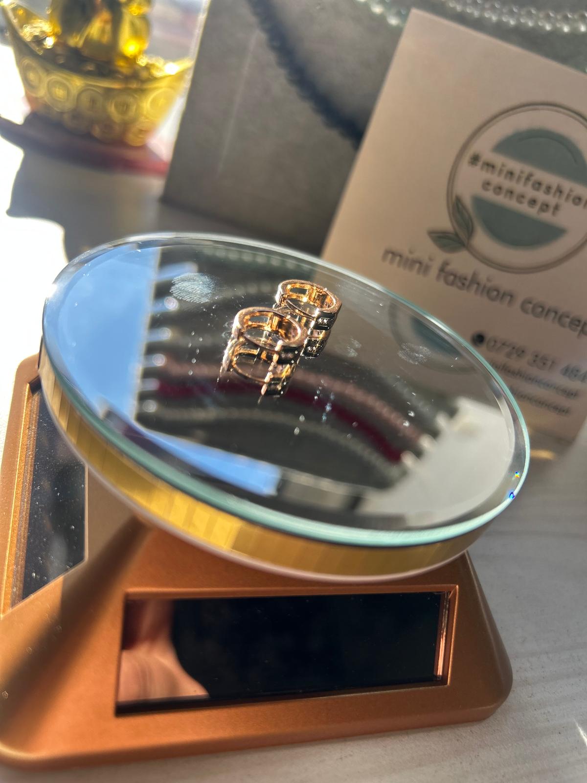 Cercei din inox cu zirconiu