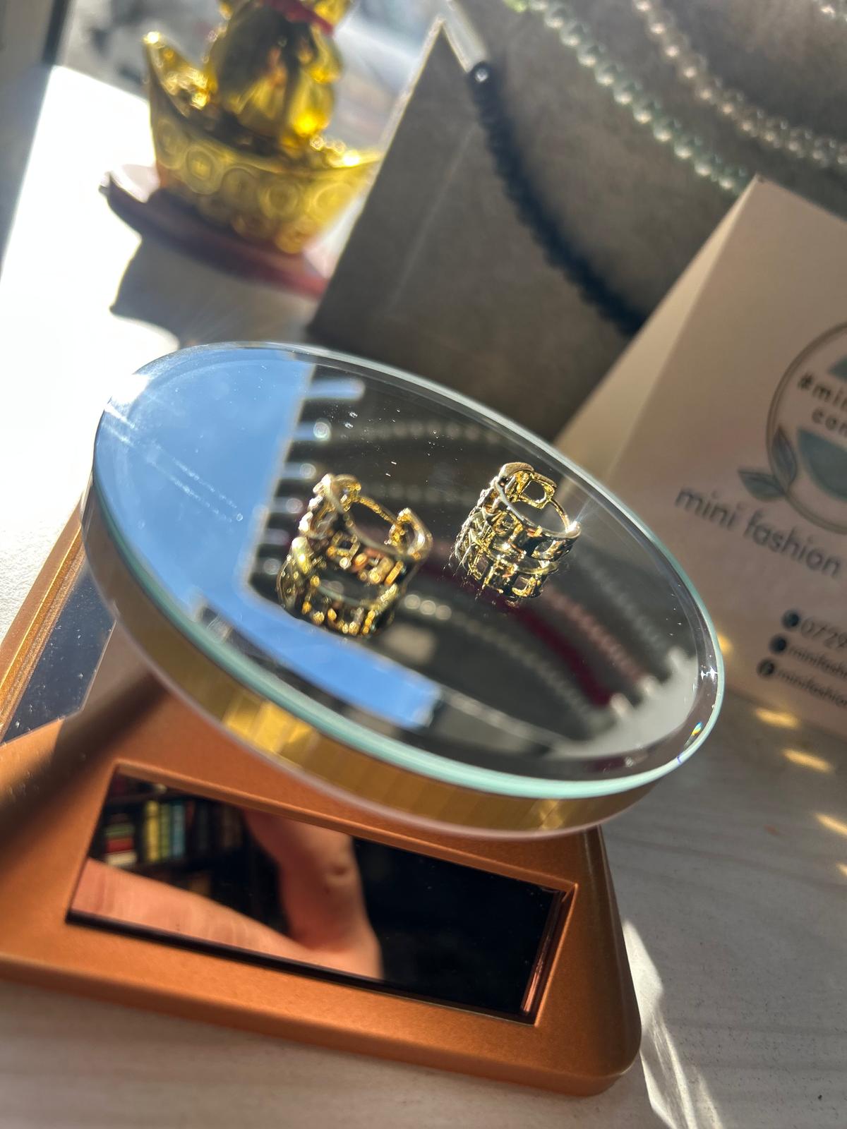 Cercei din inox cu zirconiu