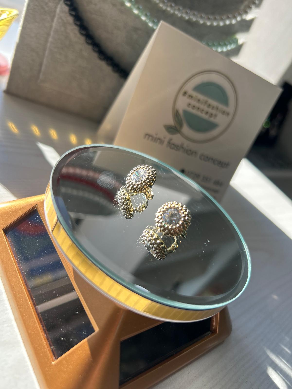 Cercei din inox cu zirconiu