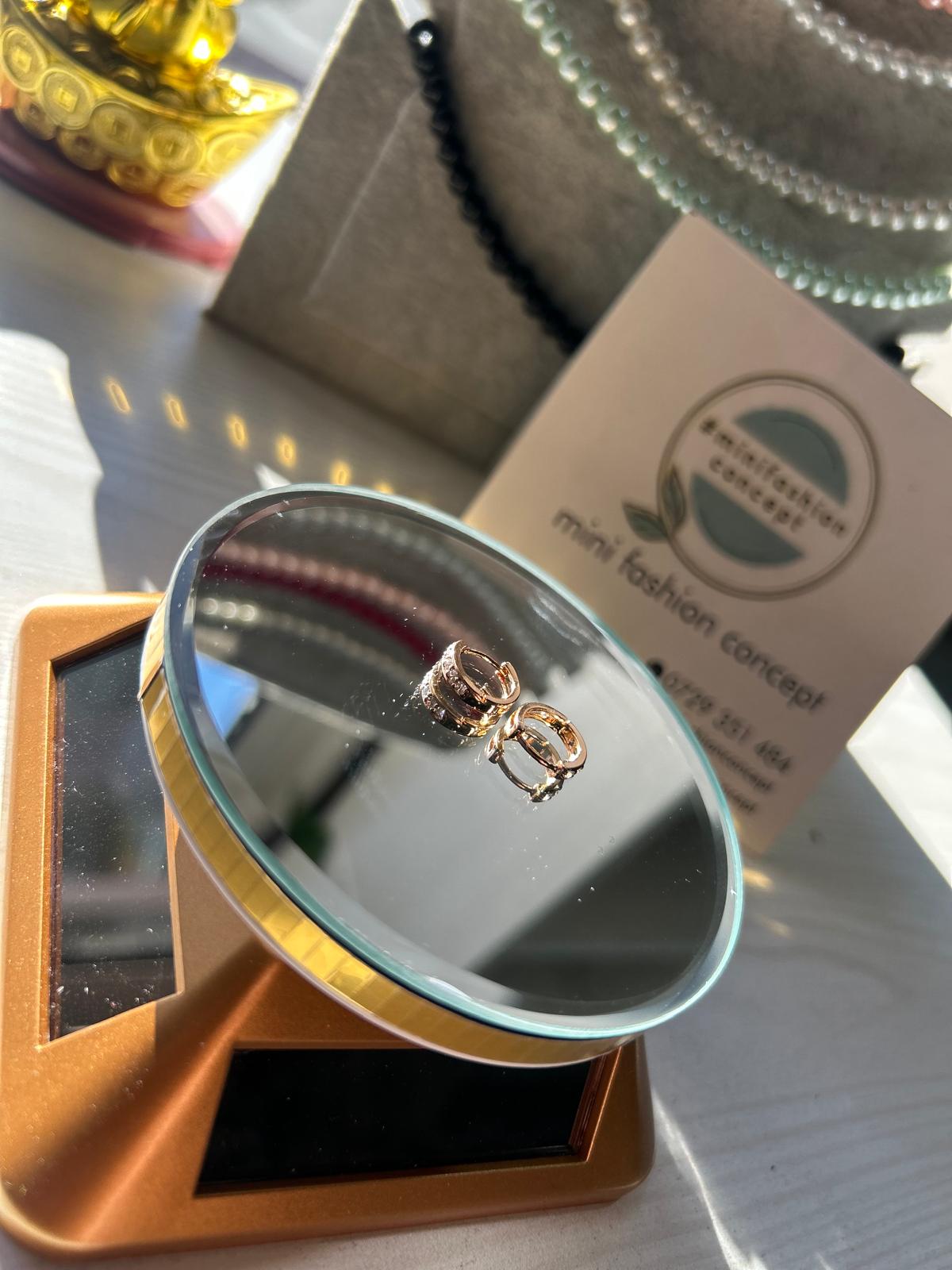 Cercei din inox cu zirconiu