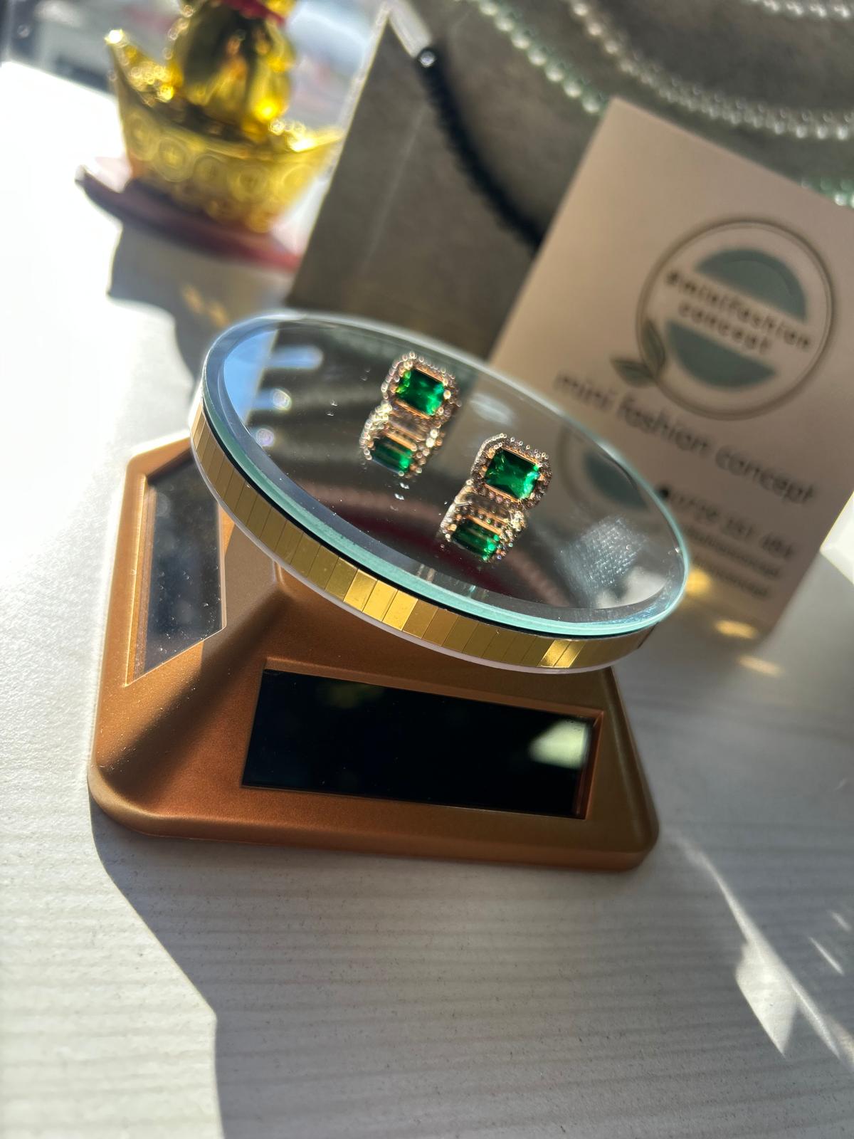 Cercei din inox cu zirconiu