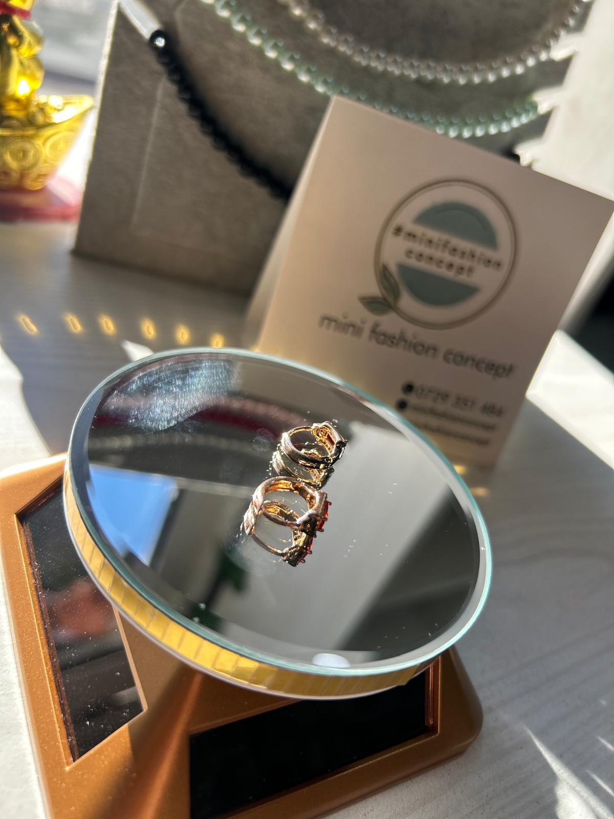 Cercei din inox cu zirconiu