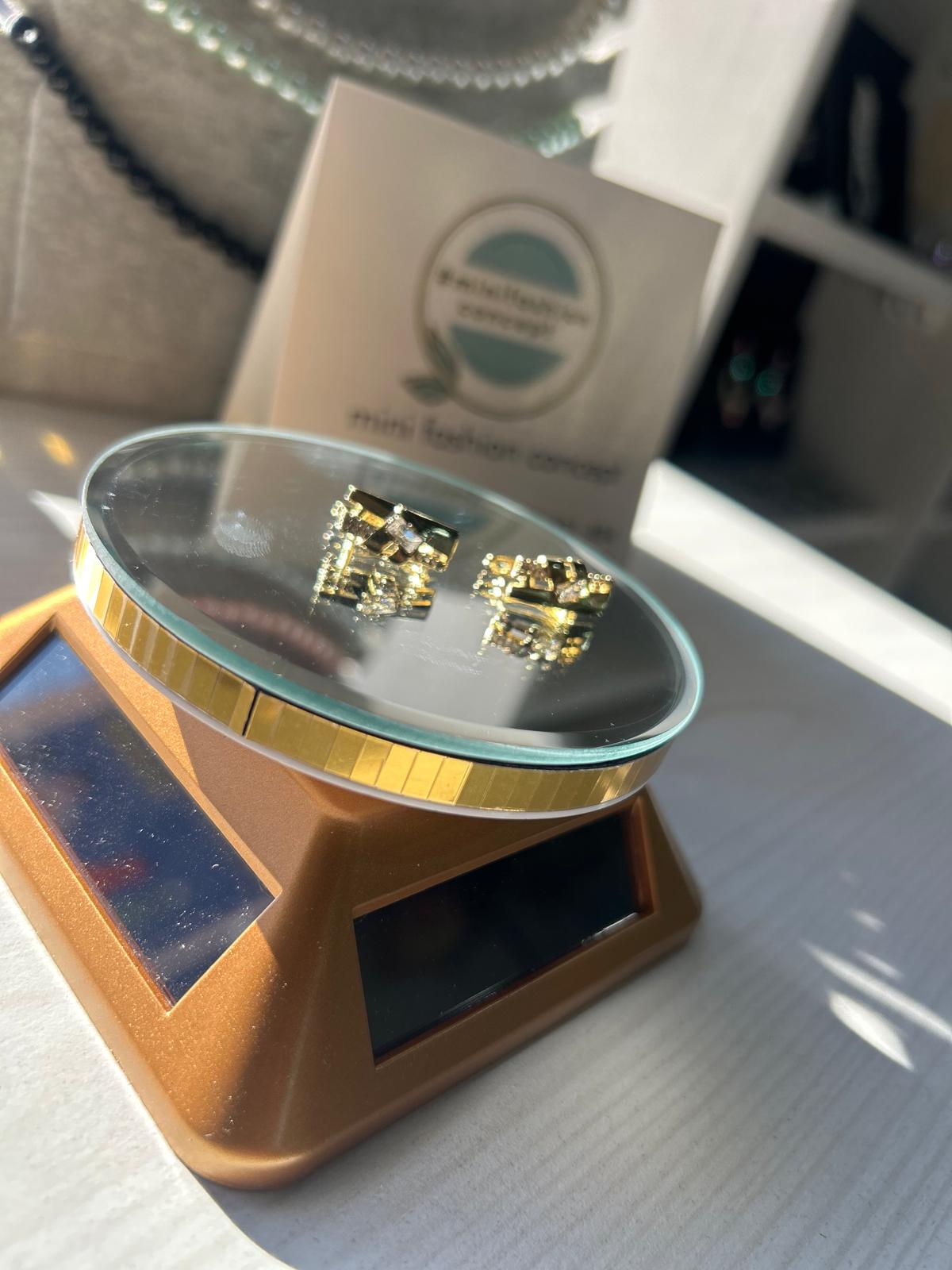 Cercei din inox cu zirconiu