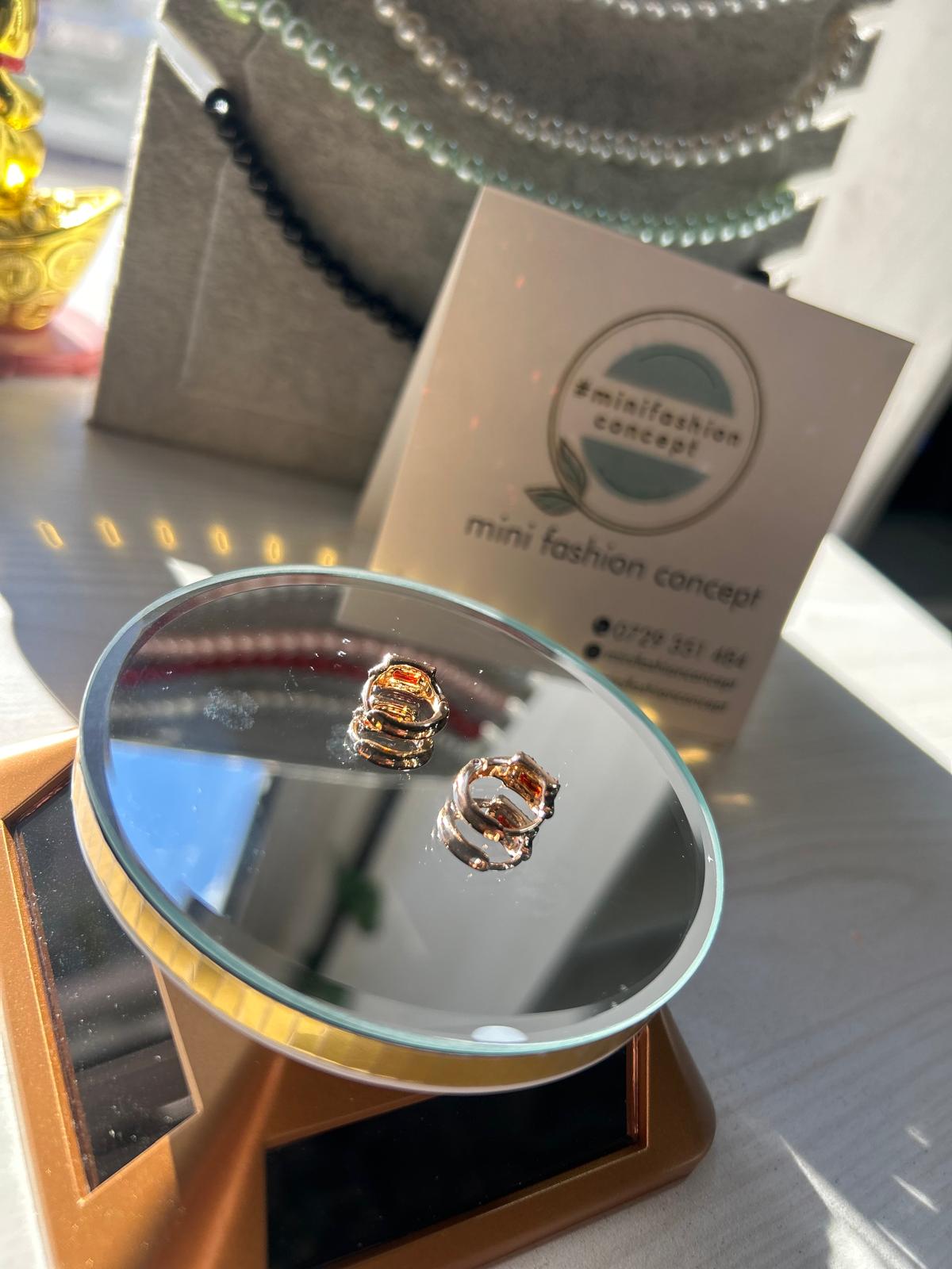 Cercei din inox cu zirconiu