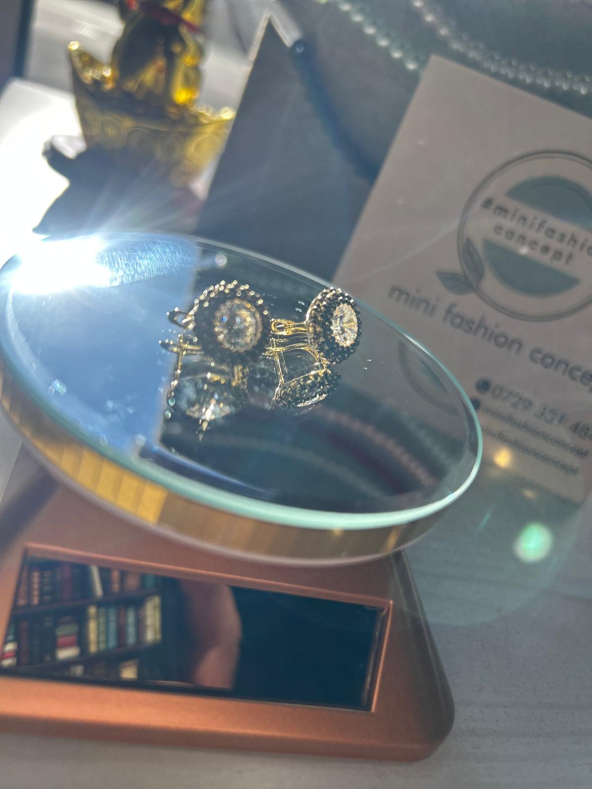 Cercei din inox cu zirconiu