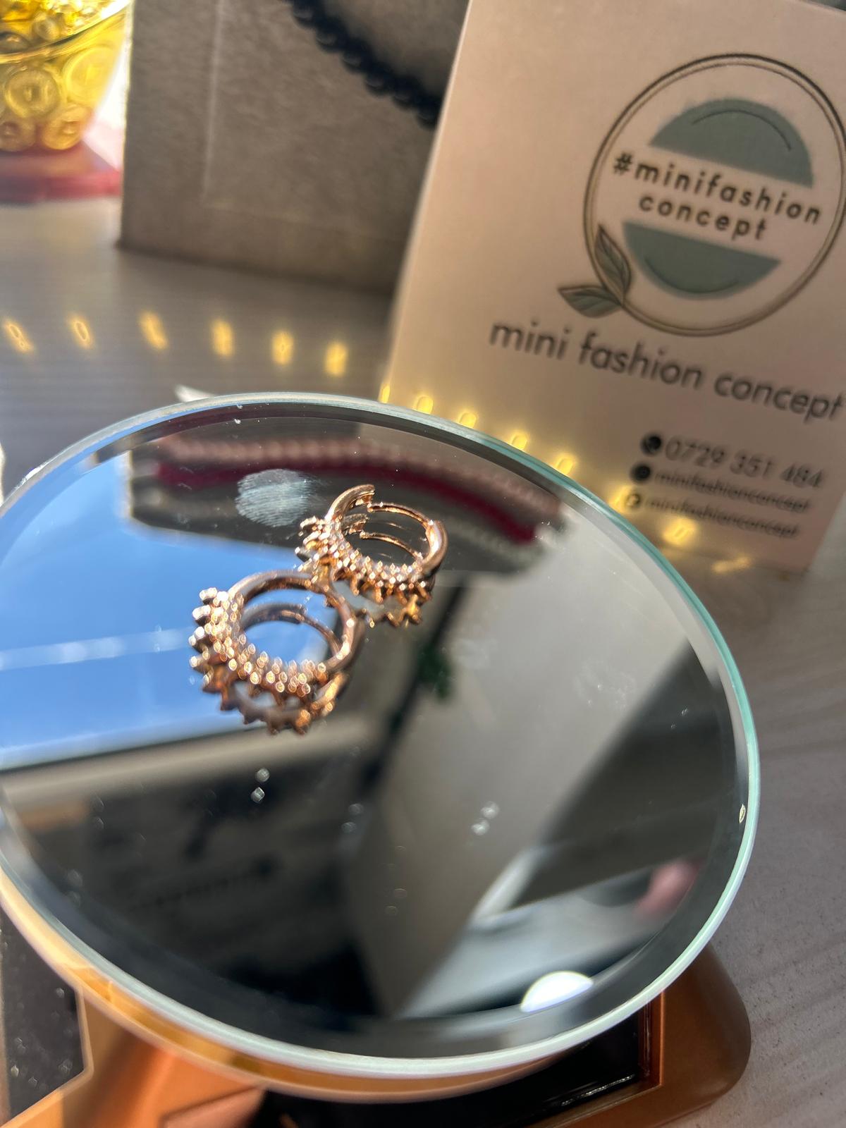 Cercei din inox cu zirconiu