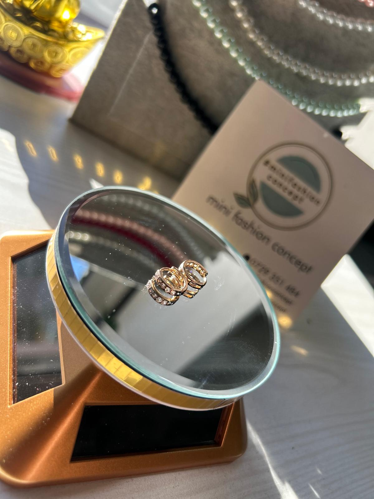 Cercei din inox cu zirconiu