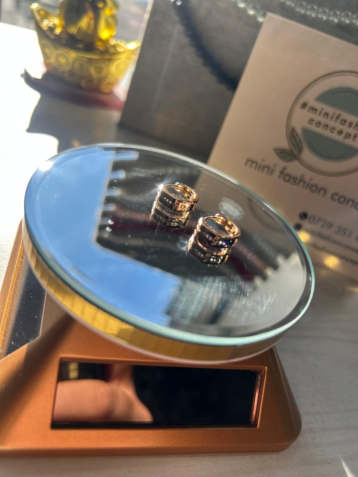 Cercei din inox cu zirconiu