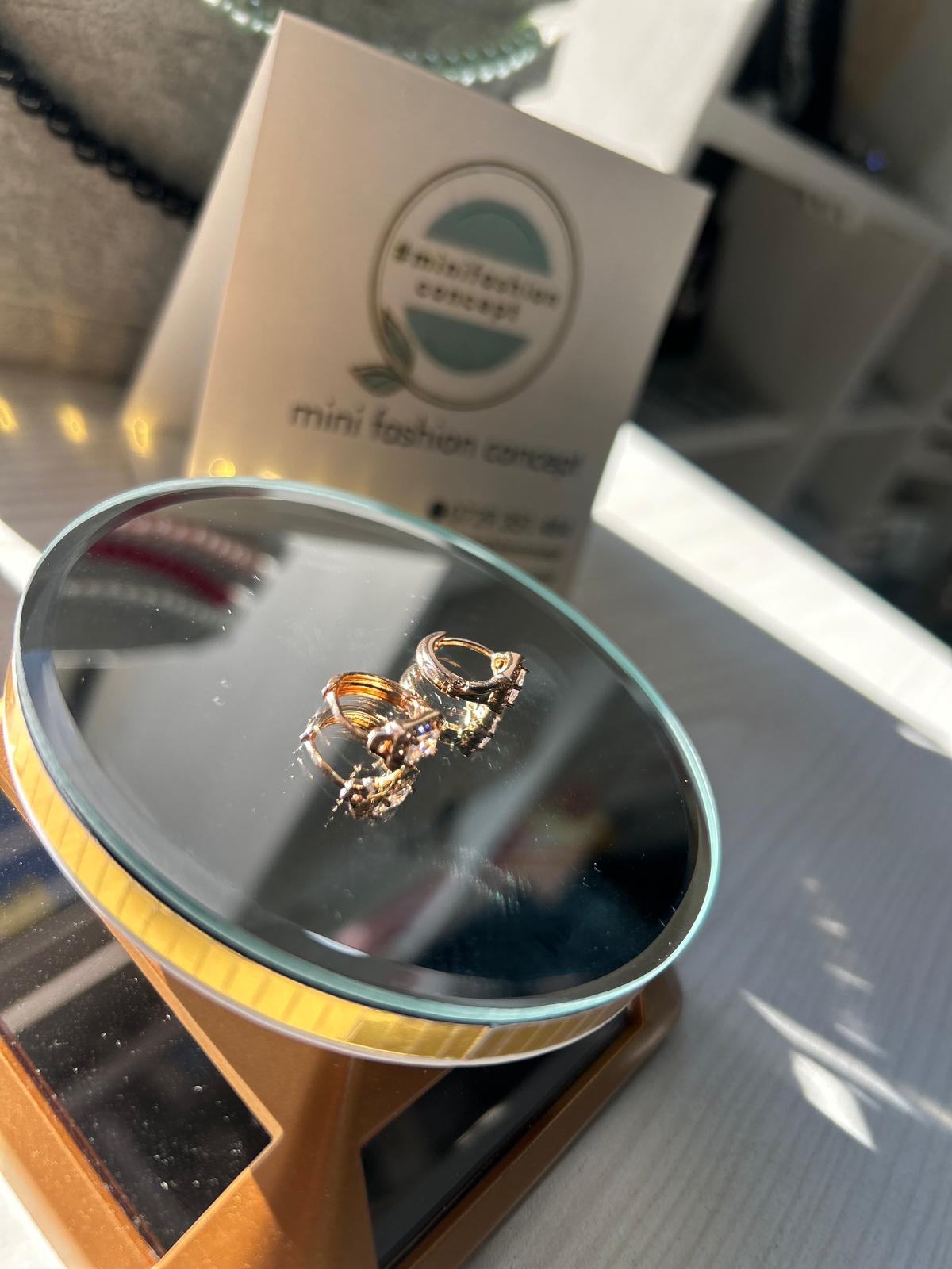 Cercei din inox cu zirconiu