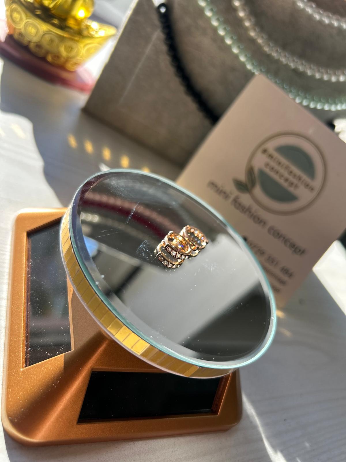 Cercei din inox cu zirconiu