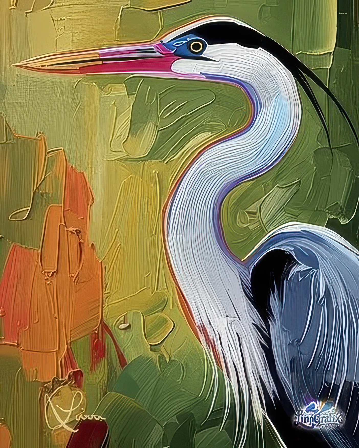 Colorful Heron - Digital Download