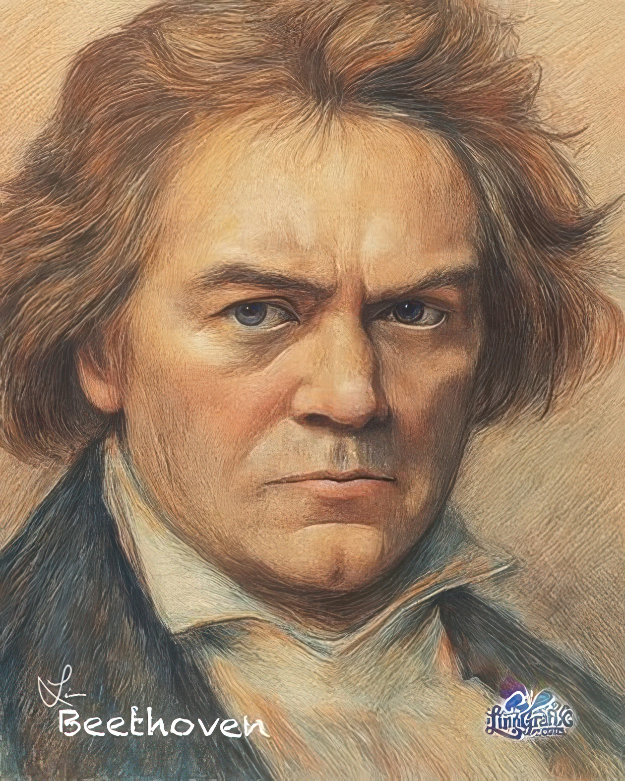 Beethoven Portrait (Colored pencil) / Digital Download