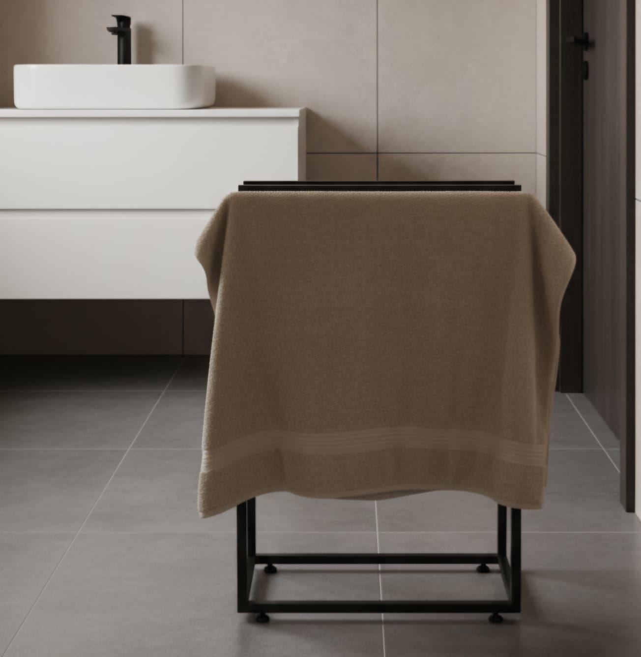 Toallero de piso de herrería estilo industrial | Mobilia Desing