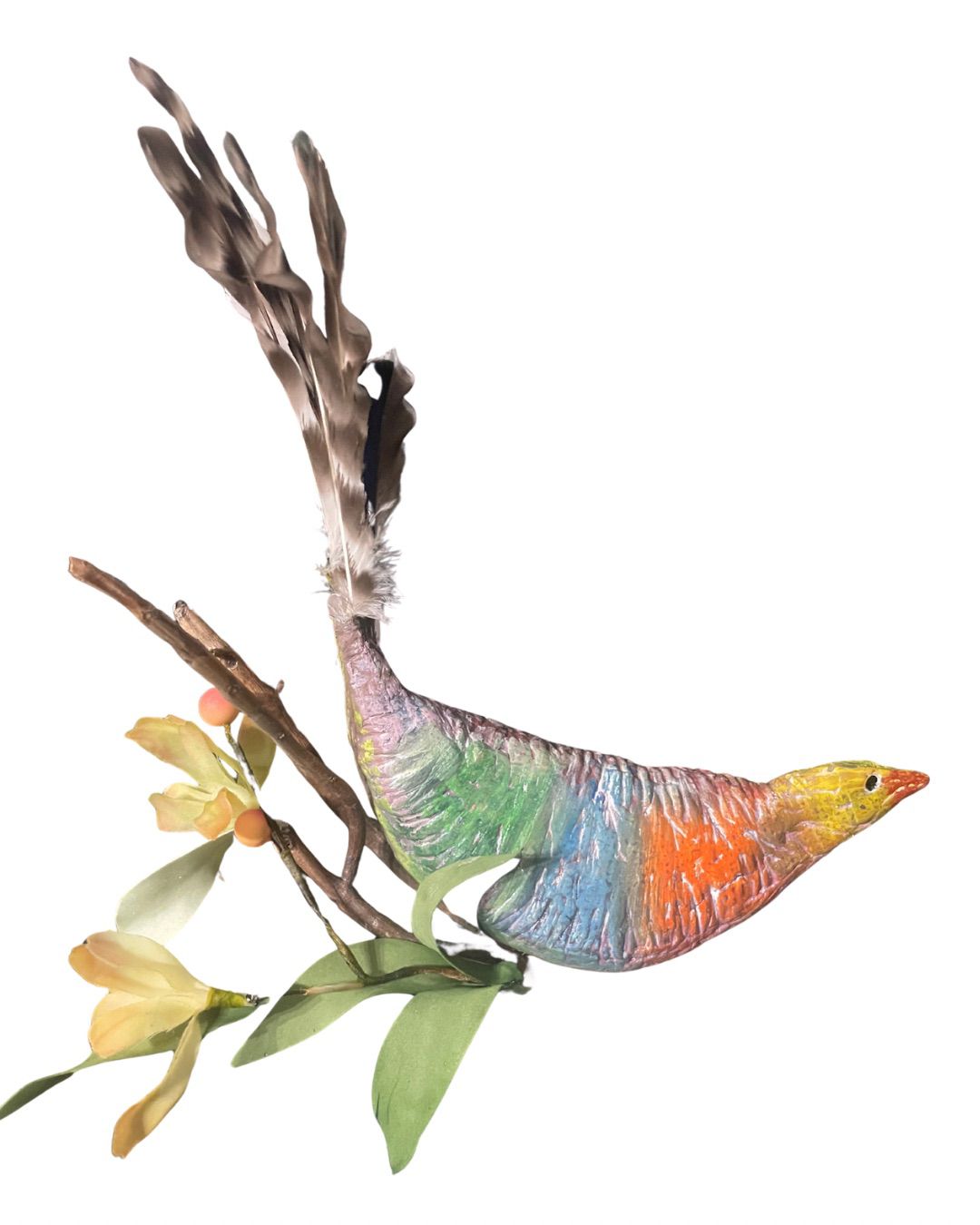 Pássaro decorativo multicolorido