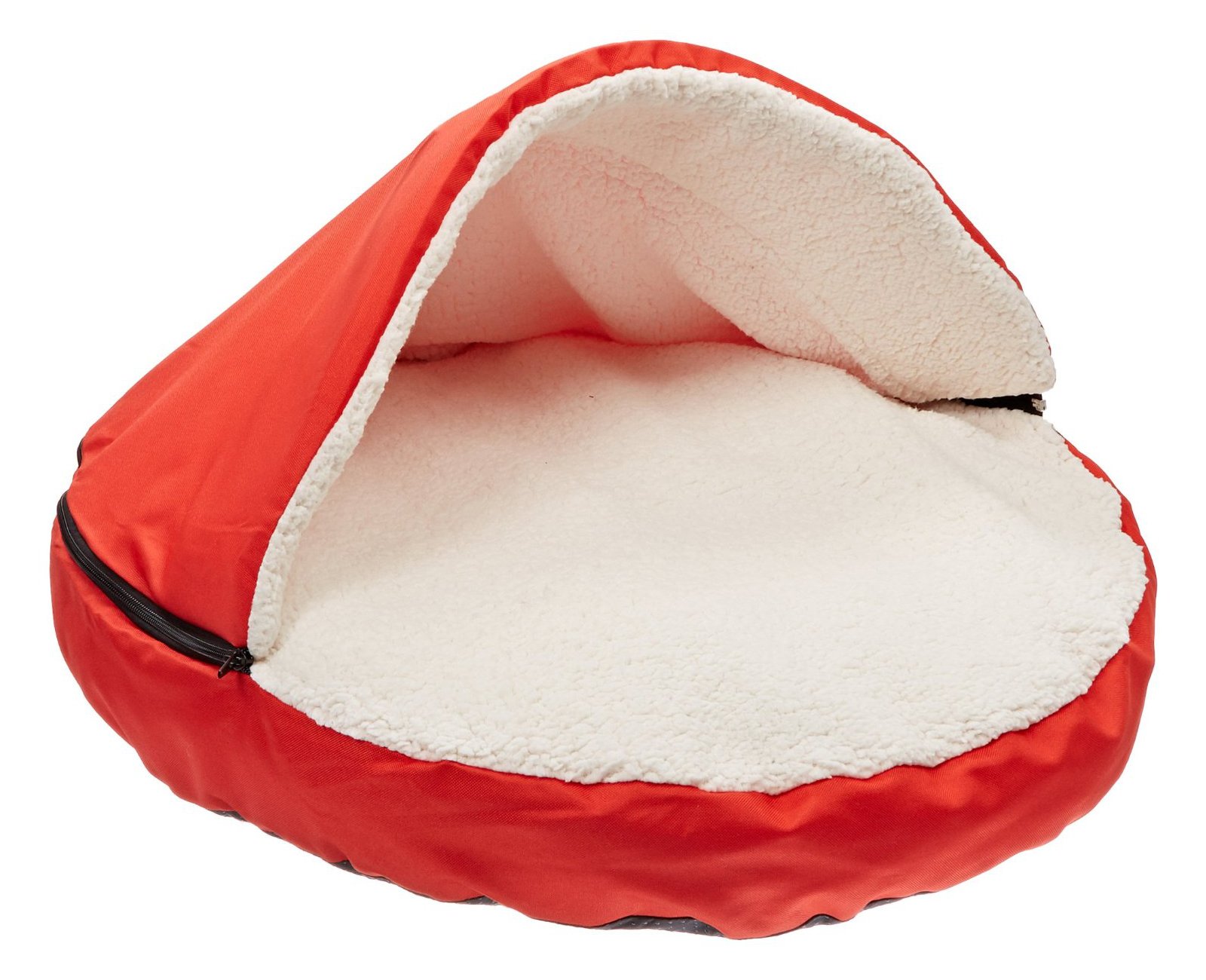 Sofantex Plush Pet Bed Cave for Cats and Small to Medium Size Dogs and Cats, Red, 25″