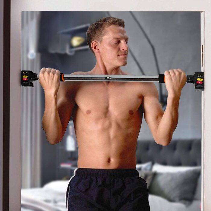 HANDZ Pull Up/Push Up Doorway Home Gym Fitness Bar-Exercise Workout Bar – No Screws- No Tools- Secure Comfort Grips Adjustable Width Holds up to 300 LBS