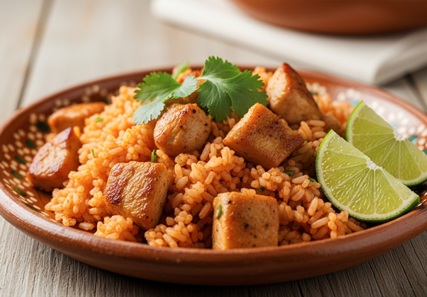 Arroz Rojo Integral con Pollo