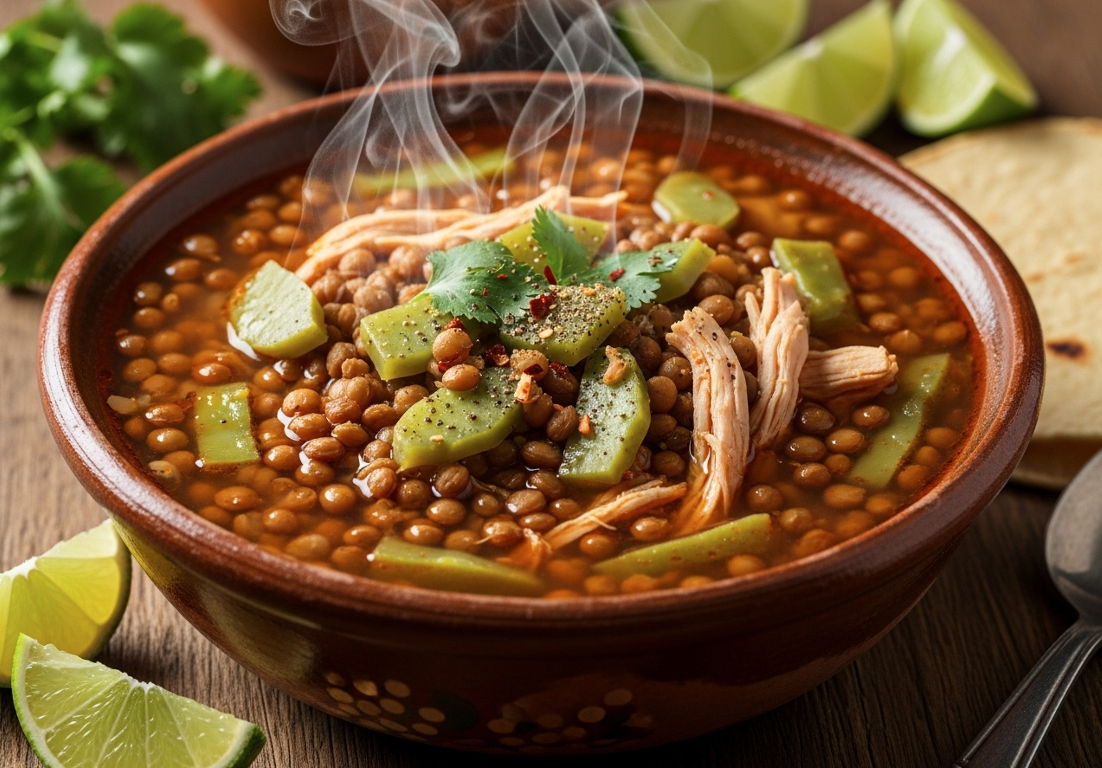 Sopa de Lentejas con Nopal