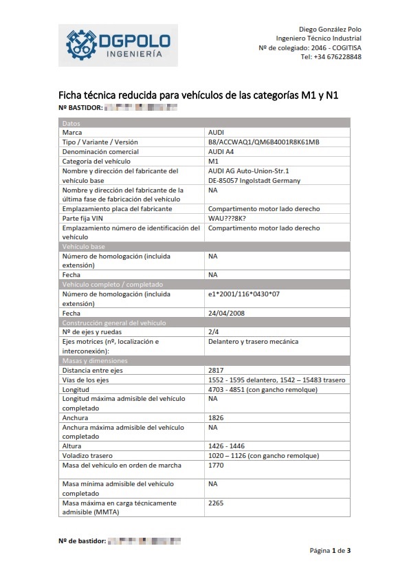 Ficha Técnica Reducida Online - DGPolo Ingeniería
