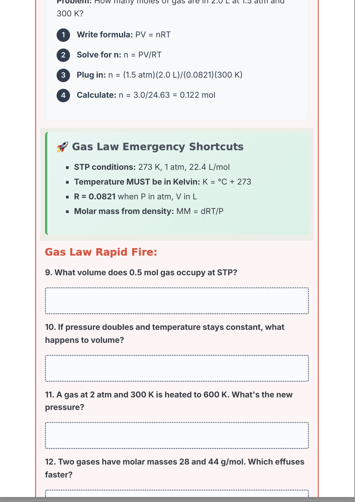 AP Chemistry Unit 3 Rescue Comprehensive Student Guide 