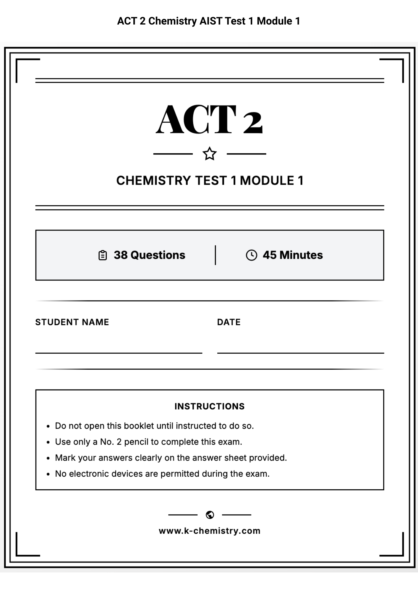 Full ACT 2 AIST Exam Module (Free)