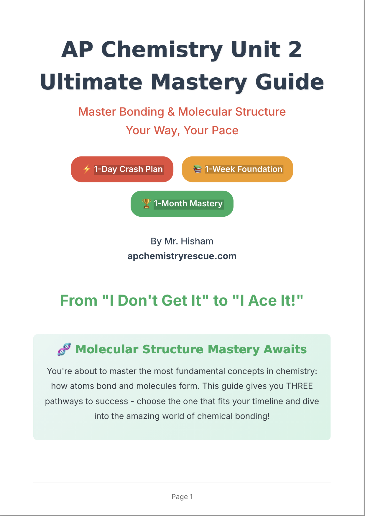 AP Chemistry Unit 2 Rescue Comprehensive Student Guide