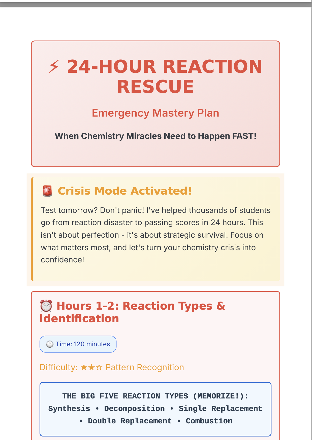 AP Chemistry Unit 4 Rescue Comprehensive Student Guide 