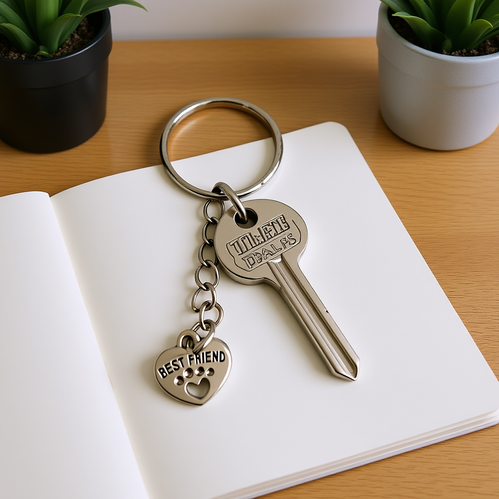 Best Friend Paw Print Heart Keyring Charm – Tibetan Silver