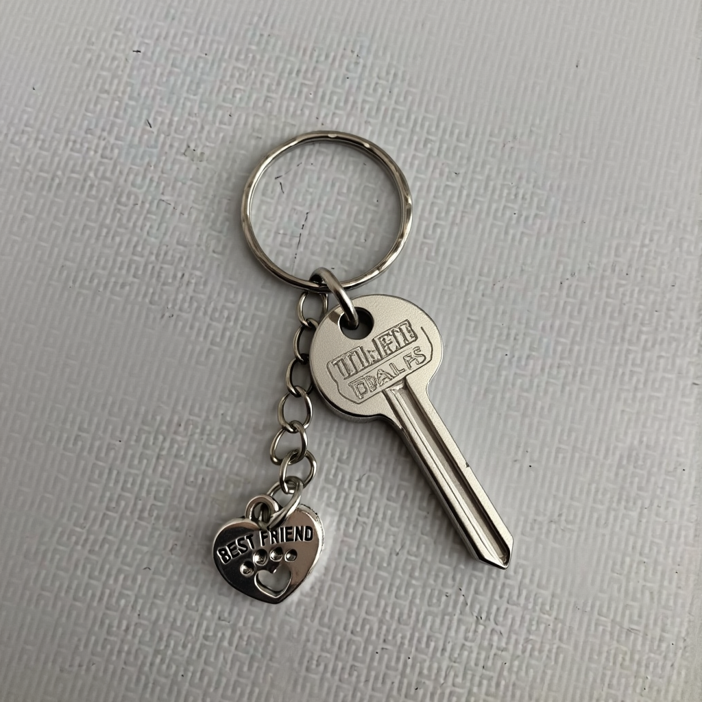 Best Friend Paw Print Heart Keyring Charm – Tibetan Silver