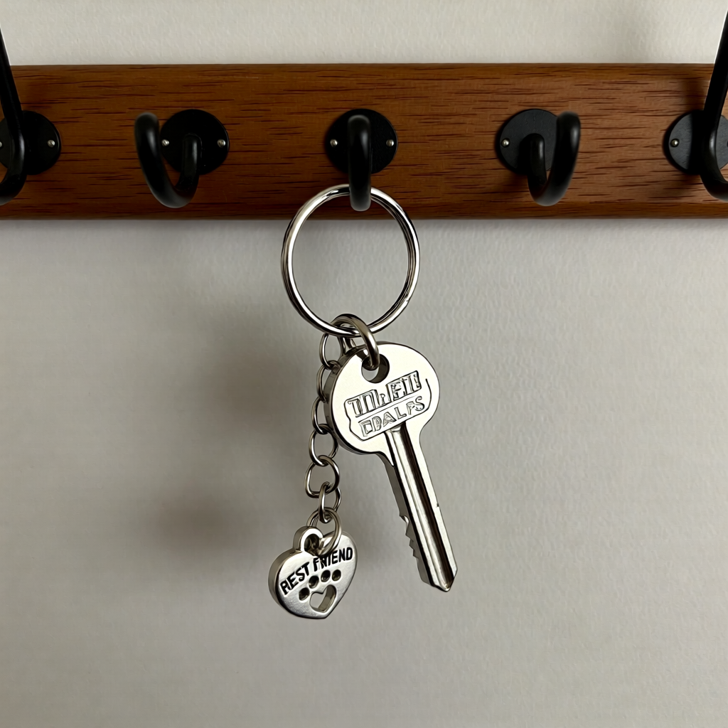 Best Friend Paw Print Heart Keyring Charm – Tibetan Silver