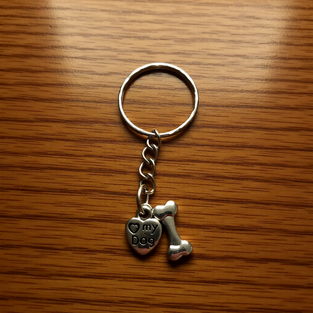 Dog Lover Keyring I My Dog Bone Charm | Paw Print Keychain | Dog Mum Gift | Pet Lover Accessory