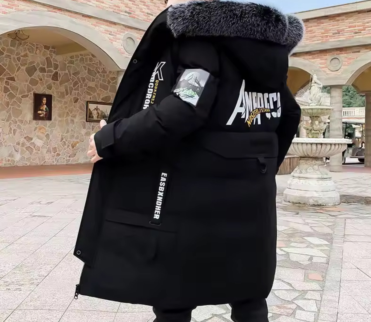 Men’s black winter parka