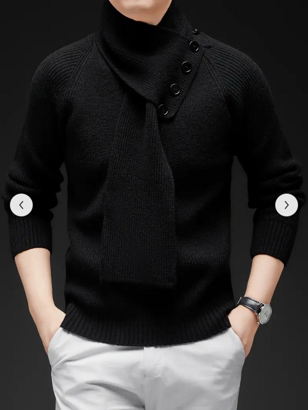 Men’s Black Turtleneck Sweater