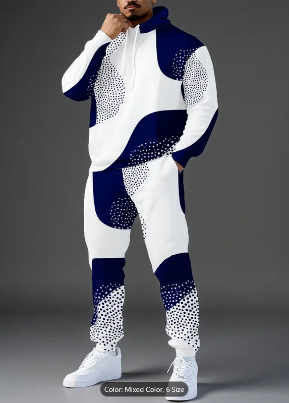Men's Modern Printed Hoodie & Sweatpants Set