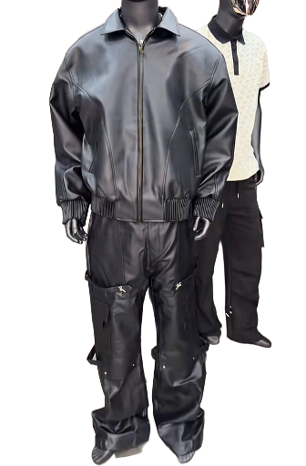 Black Faux Leather Set